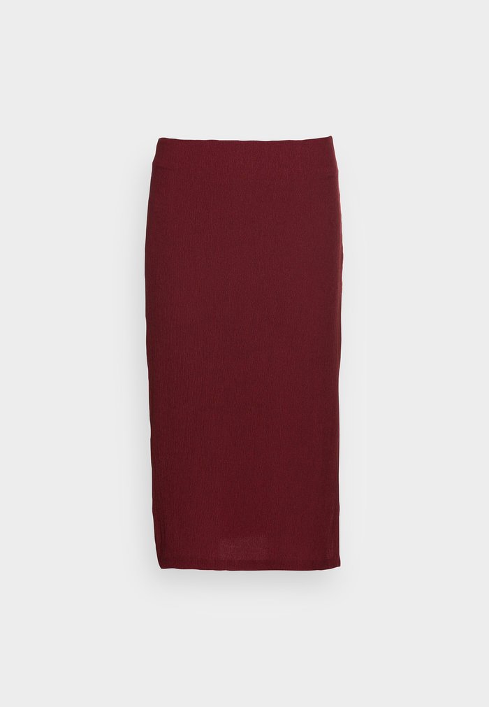 Jupe Anna Field STRUCTURED FABRIC MIDI WAISTED PENCIL Mini Bordeaux Femme | PRX-1931326